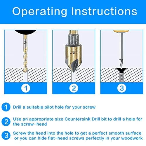 DKIBBITH Countersink Drill Bit Set 3/8" | Precise 82° High-Speed Steel Bits for Wood, Metal & Plastic thumbnail 3