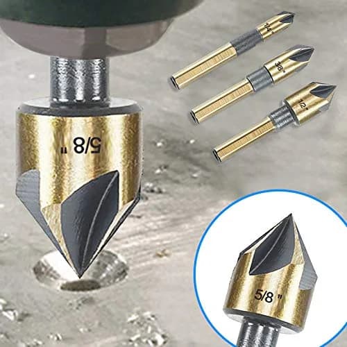 DKIBBITH Countersink Drill Bit Set, 5 Pieces High Speed Steel 82° | Precise Countersinking for Wood, Metal & Plastic thumbnail 6
