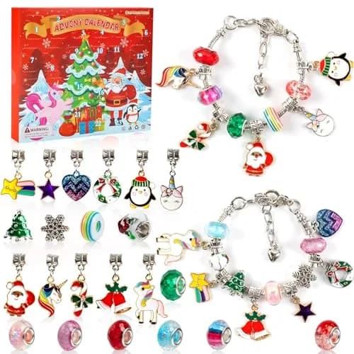 OuMuaMua Christmas Bracelets Advent Calendar 2026 | Kids & Adults Holiday Jewelry thumbnail 1