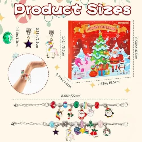 OuMuaMua Christmas Bracelets Advent Calendar 2026 | Kids & Adults Holiday Jewelry thumbnail 6