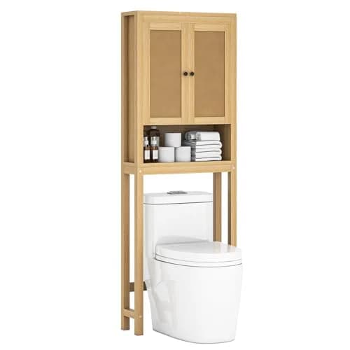 knoworld Rattan Over The Toilet Storage Cabinet | Space Saver for Bathroom & Laundry thumbnail 9