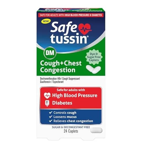 Safetussin DM Caplets | Non-Drowsy Cough & Chest Congestion Relief for Adults in India thumbnail 1