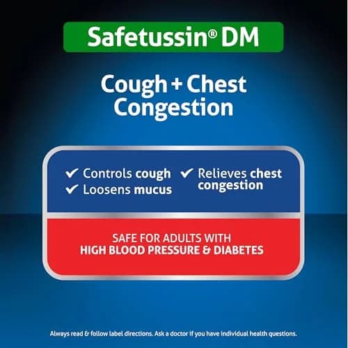 Safetussin DM Caplets | Non-Drowsy Cough & Chest Congestion Relief for Adults in India thumbnail 4