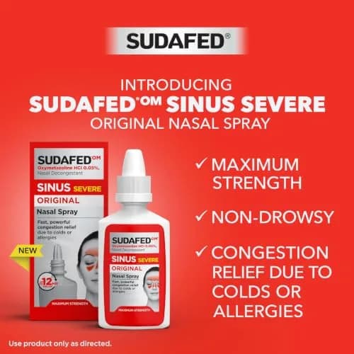 Sudafed Sinus Severe Nasal Spray 1 fl oz | Fast-Acting Sinus Relief for Adults & Kids 6+ thumbnail 3