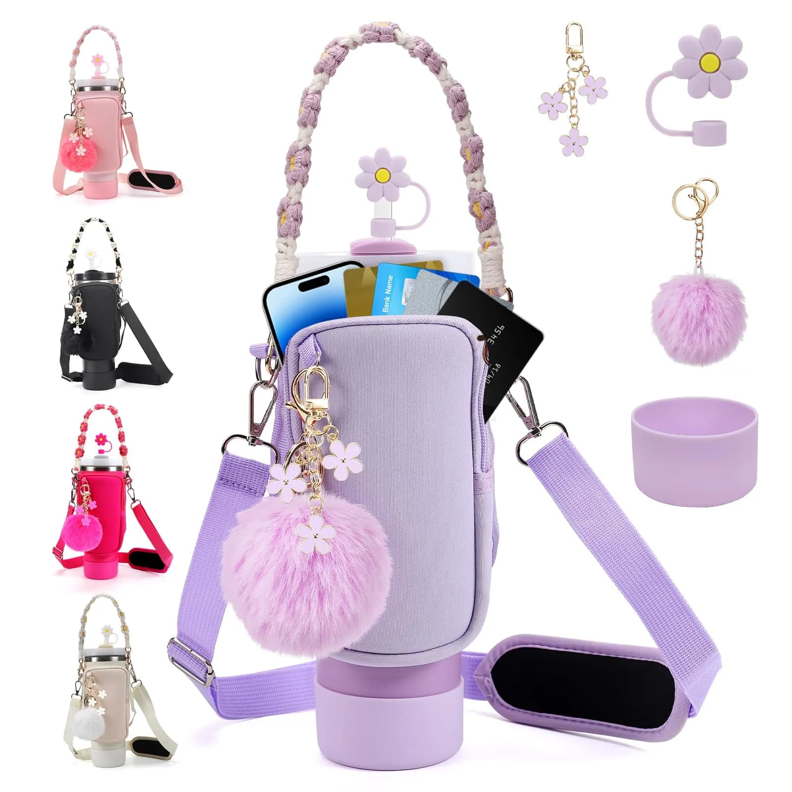 3tyto Purple 40oz Tumbler Accessories Set with Strap & Boot | Authentic USA Import — Purple