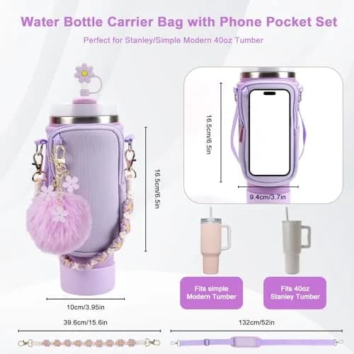 3tyto Purple 40oz Tumbler Accessories Set with Strap & Boot | Authentic USA Import thumbnail 2