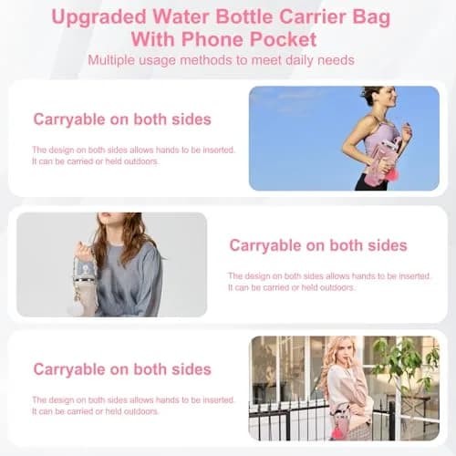 3tyto Pink 40oz Stanley Cup Accessories Set with Carrier Bag, Strap, Boot, Straw Cover, Charms | Bohemian Style thumbnail 3