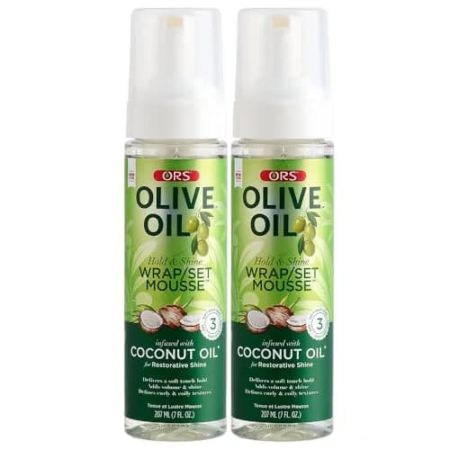 ORS Olive Oil Hold & Shine Wrap Set Mousse 7 oz | Coconut Oil Infused for Restorative Shine thumbnail 1