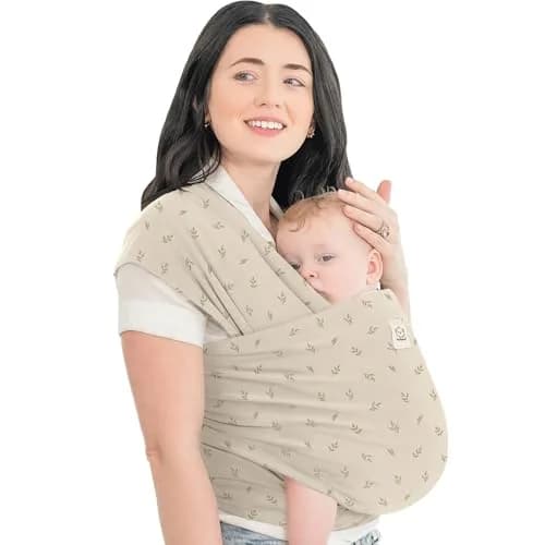 KeaBabies Original Baby Wrap Carrier (Leafy) - 514cm x 55cm | IHDI Certified for Healthy Hip Development thumbnail 1