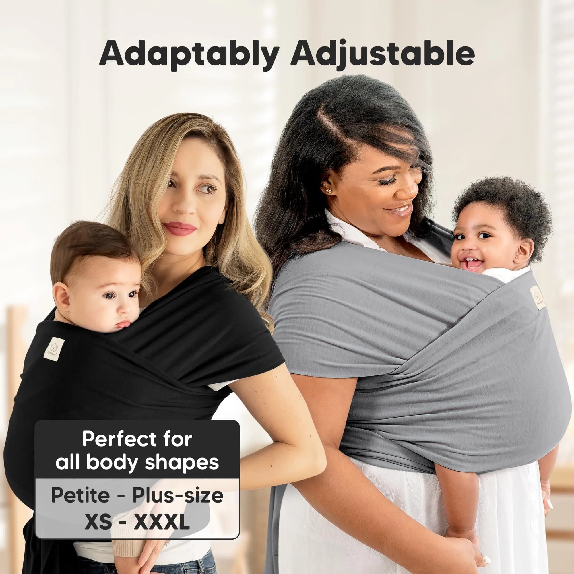 KeaBabies Original Baby Wrap Carrier (Leafy) - 514cm x 55cm | IHDI Certified for Healthy Hip Development - view 4
