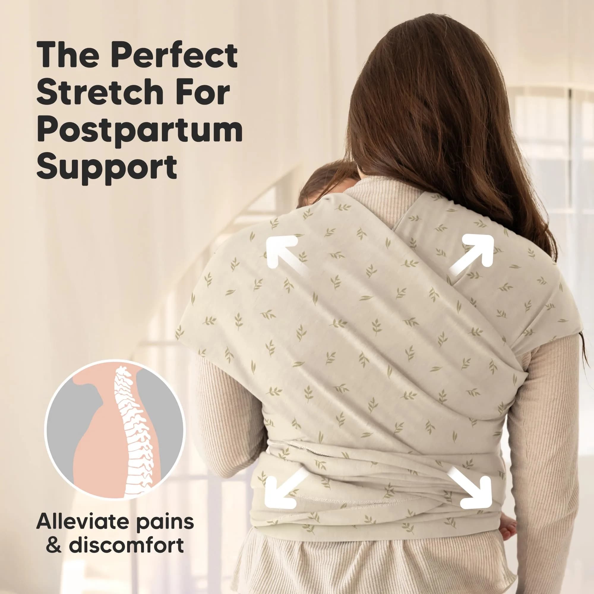 KeaBabies Original Baby Wrap Carrier (Leafy) - 514cm x 55cm | IHDI Certified for Healthy Hip Development - view 5