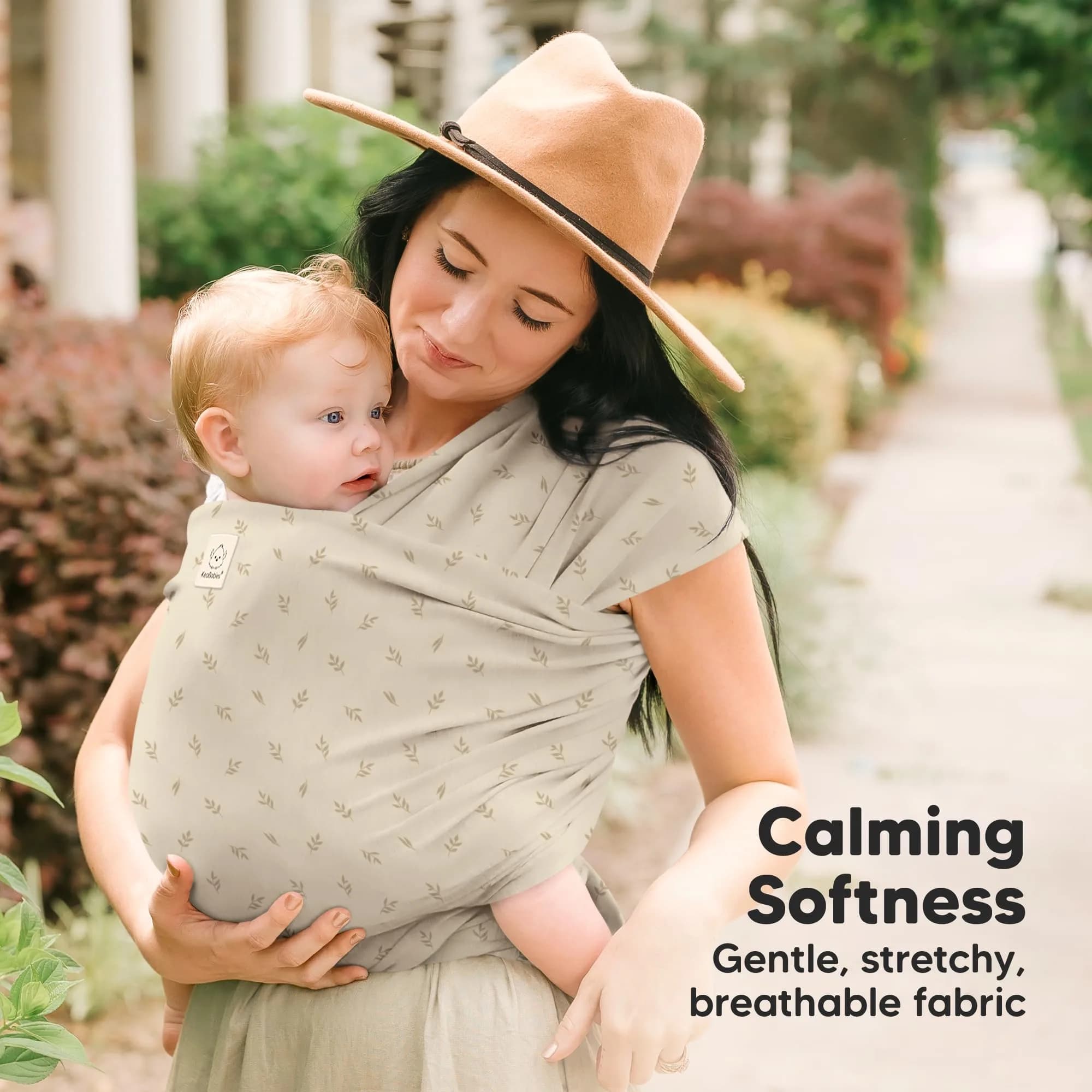 KeaBabies Original Baby Wrap Carrier (Leafy) - 514cm x 55cm | IHDI Certified for Healthy Hip Development - view 3