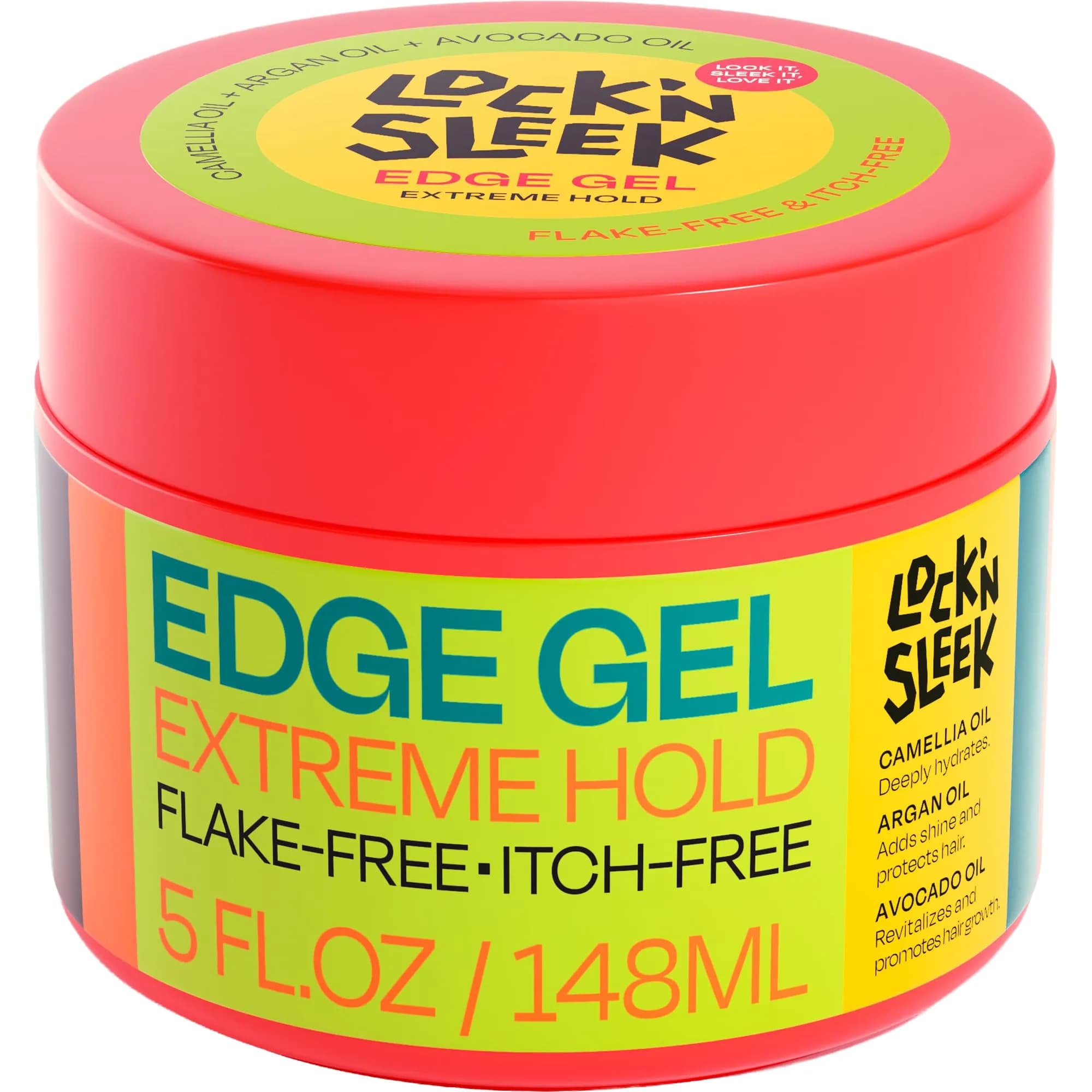LOCK'N SLEEK Edge Control Gel Extreme Hold No Flake 5oz | Tames Frizz & Edges, All-Day Control