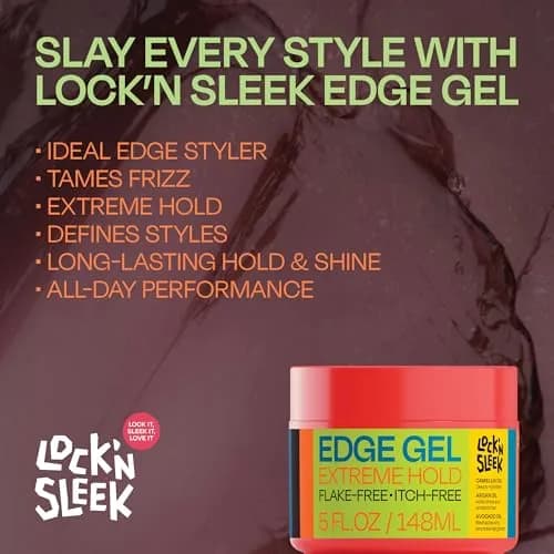 LOCK'N SLEEK Edge Control Gel Extreme Hold No Flake 5oz | Tames Frizz & Edges, All-Day Control thumbnail 4