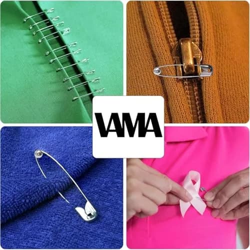 VAMA Fashions Metal Ball Safety Pin Set 4.5cm | Elegant Saree & Hijab Pins for Women thumbnail 5