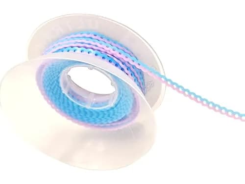 Misemiko Dental Orthodontic Power Chain Mixed Color Spool Elastic Rubber Bands for Teeth Braces, 15ft/Roll (Blue&Purple, Closed) | High Strength Elasticity thumbnail 2