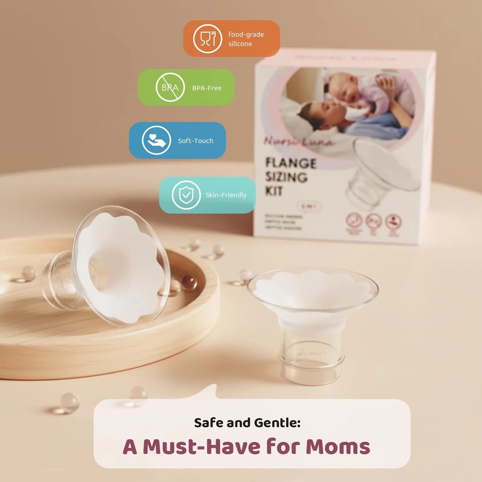 Nursi Luna 5-Pack Flange Sizing Kit for 24mm Breast Pumps - view 4