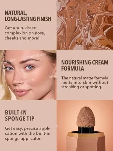 SHEGLAM Sun Beam Matte Liquid Bronzer-Toffee | Long-Lasting, Nourishing, Cruelty-Free (70-120 chars) thumbnail 2