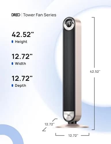 DREO 42 Inch Smart Tower Fan with 90° Oscillation, Silent DC Motor, Voice & App Control, Sleep Mode for Bedroom & Living Room thumbnail 8