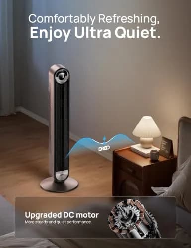 DREO 42 Inch Smart Tower Fan with 90° Oscillation, Silent DC Motor, Voice & App Control, Sleep Mode for Bedroom & Living Room thumbnail 3