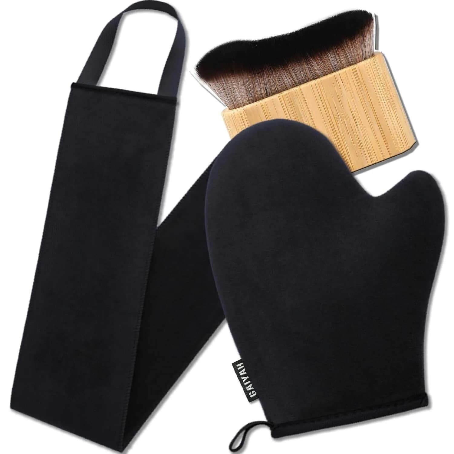 G GAIYAH 3 in 1 Self Tanning Mitts Kit | Double-sided, Waterproof, Reusable for Even Tan