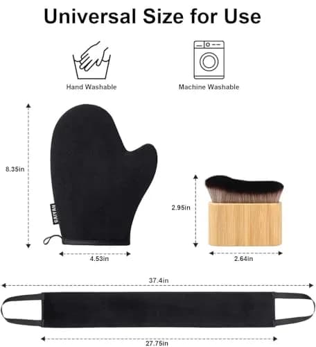 G GAIYAH 3 in 1 Self Tanning Mitts Kit | Double-sided, Waterproof, Reusable for Even Tan thumbnail 6