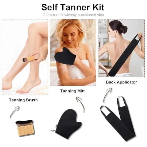 G GAIYAH 3 in 1 Self Tanning Mitts Kit | Double-sided, Waterproof, Reusable for Even Tan thumbnail 2