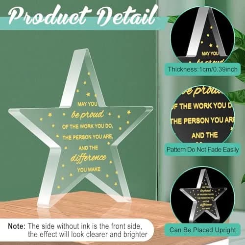 Huquary Employee Appreciation Awards Acrylic 24 Pcs | Motivational Coworker Gifts (Pentagram, 2.36 inches) thumbnail 2