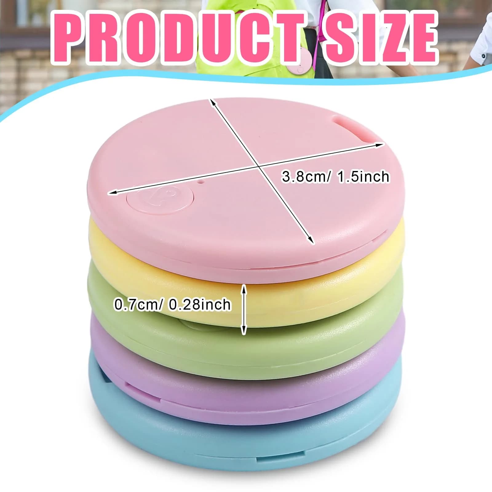 Konohan Macaron Color Bluetooth Item Finder Tag - 5 Pack, 3.8cm Diameter - view 3