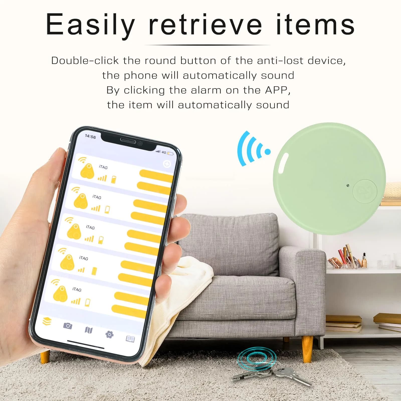 Konohan Macaron Color Bluetooth Item Finder Tag - 5 Pack, 3.8cm Diameter - view 4