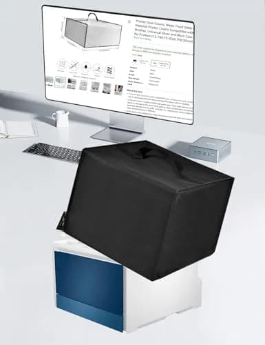 KronosRising Printer Dust Cover for HP Pro MFP 4301fdw/3301fdw Wireless Laser Printer 48cm (18.9"D) x 49cm (19.3"W) x 35cm (13.8"H) | Heavy Duty 600D Nylon Antistatic Waterproof Protective Case thumbnail 6