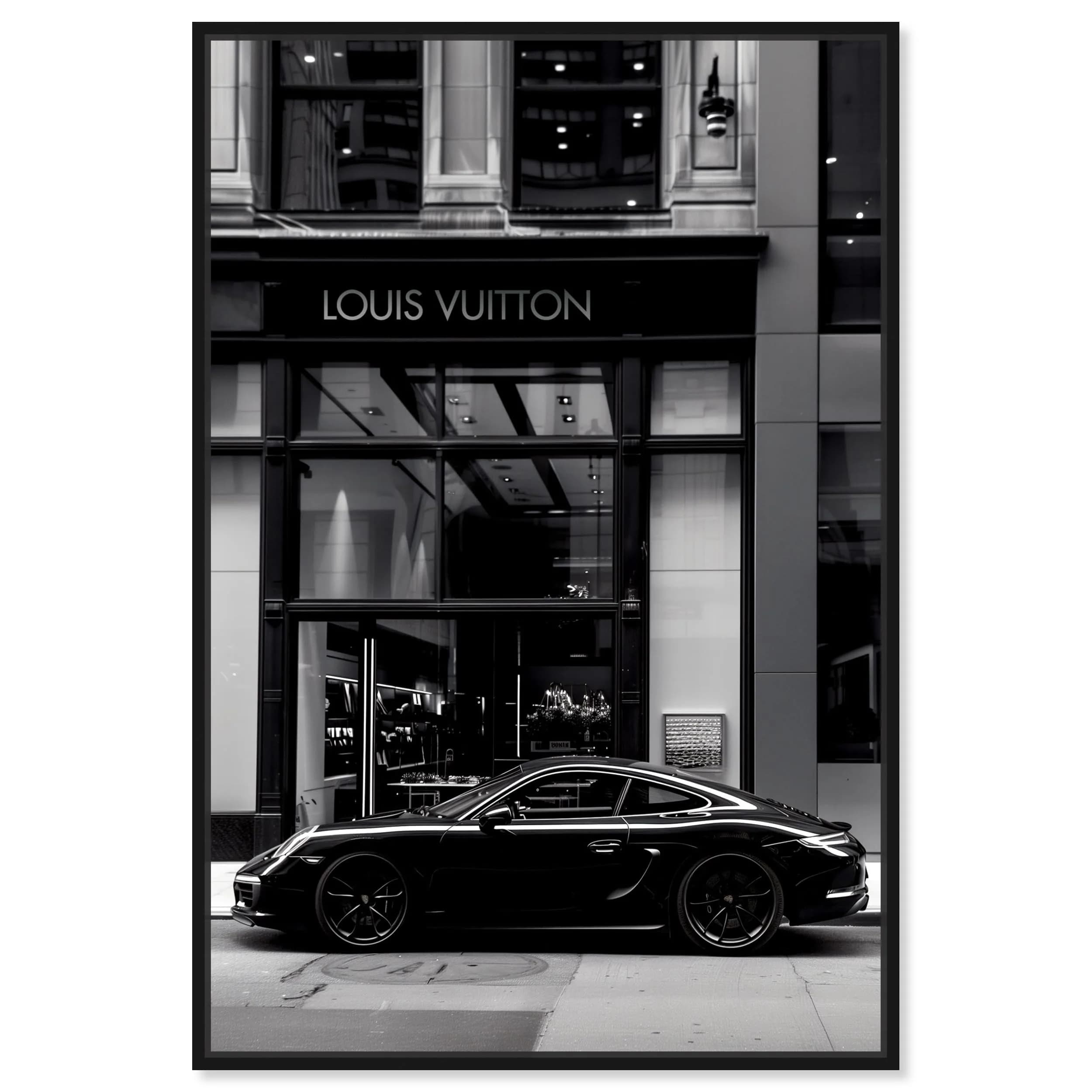 NotoriArt Wall Art 36"x54" | Black & White Canvas with Floater Frame — Black Floater Frame / 55"L x 37"W