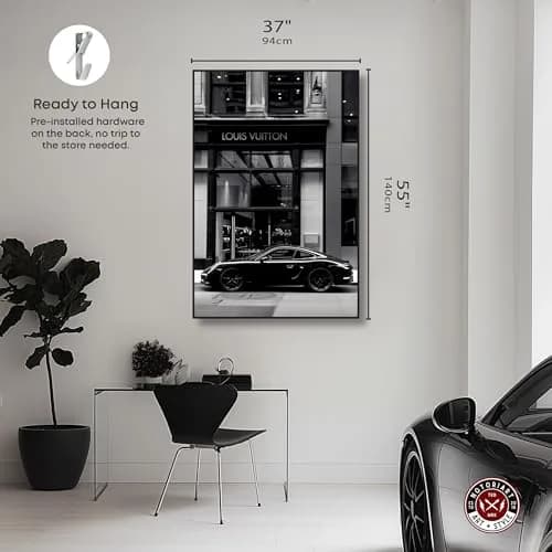 NotoriArt Wall Art 36"x54" | Black & White Canvas with Floater Frame thumbnail 4