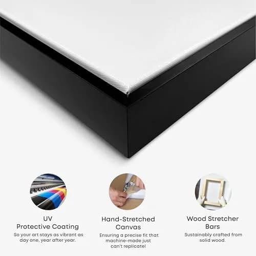 NotoriArt Wall Art 36"x54" | Black & White Canvas with Floater Frame thumbnail 3