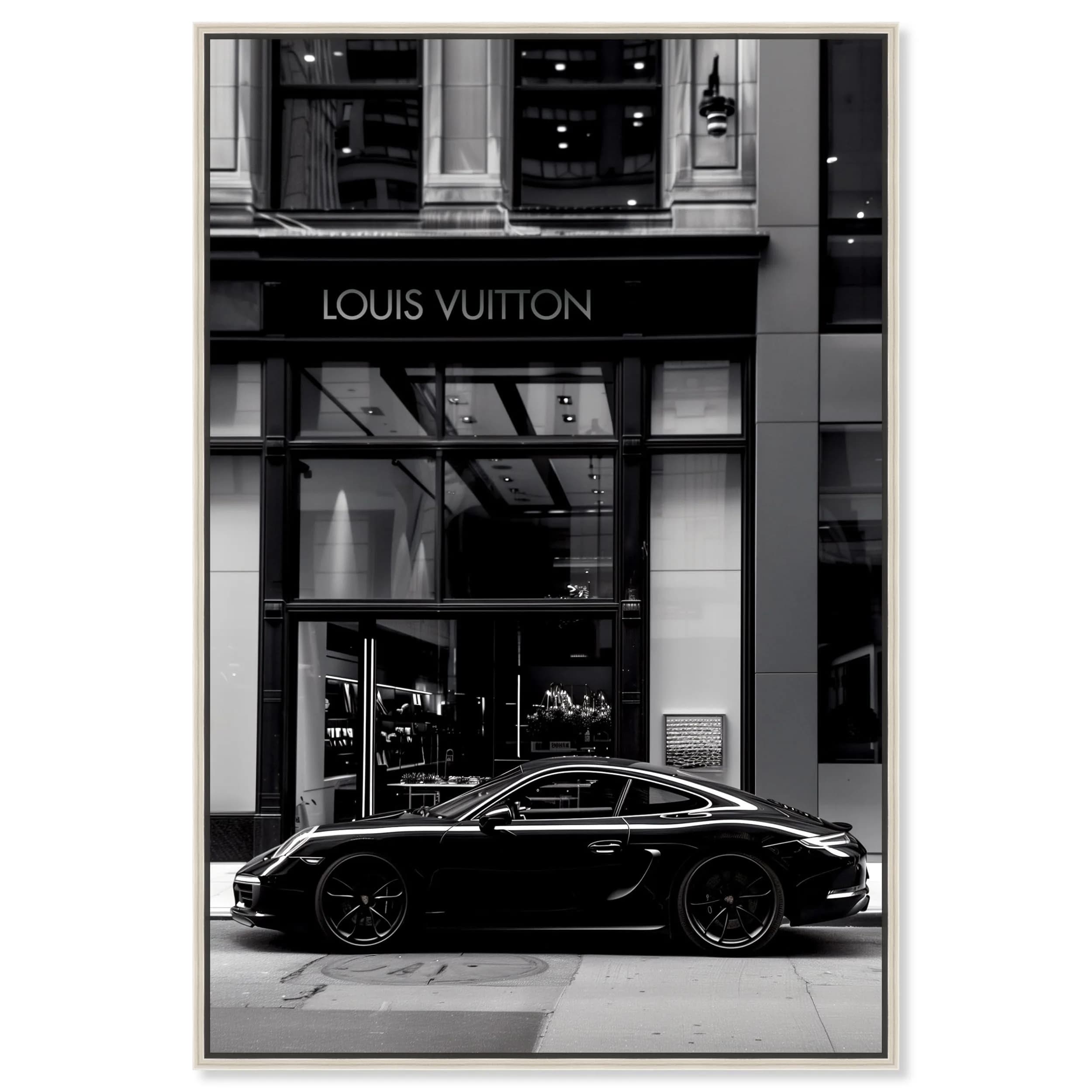 NotoriArt Wall Art 16"x24" | Black & White Canvas Print with Silver Floater Frame