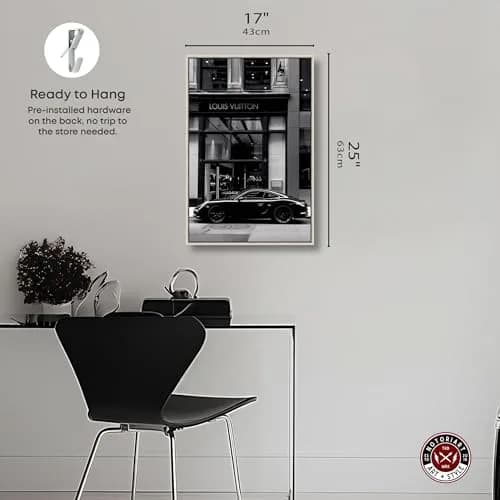NotoriArt Wall Art 16"x24" | Black & White Canvas Print with Silver Floater Frame thumbnail 5