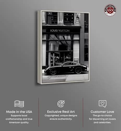 NotoriArt Wall Art 16"x24" | Black & White Canvas Print with Silver Floater Frame thumbnail 2
