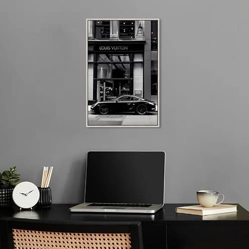 NotoriArt Wall Art 16"x24" | Black & White Canvas Print with Silver Floater Frame thumbnail 3
