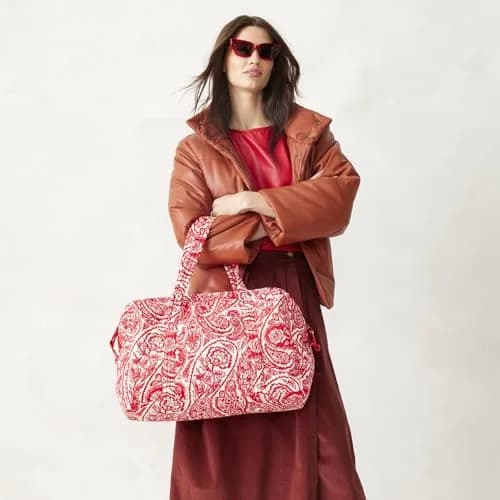 Vera Bradley Premium Cotton Miramar Weekender Travel Bag, Paisley Key | Spacious, Lightweight & Vibrant (70-120 chars) thumbnail 3