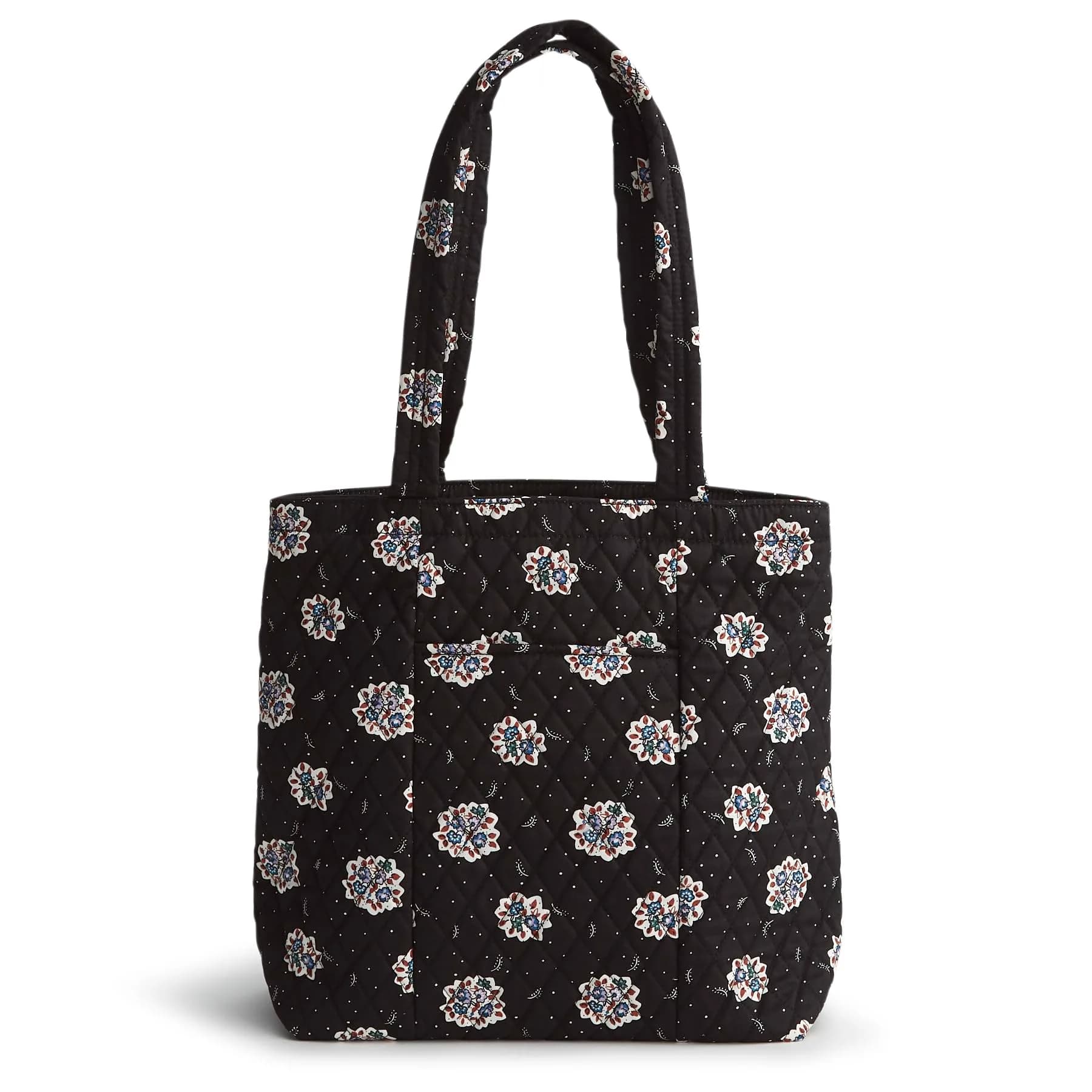 Vera Bradley Premium Cotton Tote, Feathery Bouquets | Stylish, Machine Washable, 10L Capacity