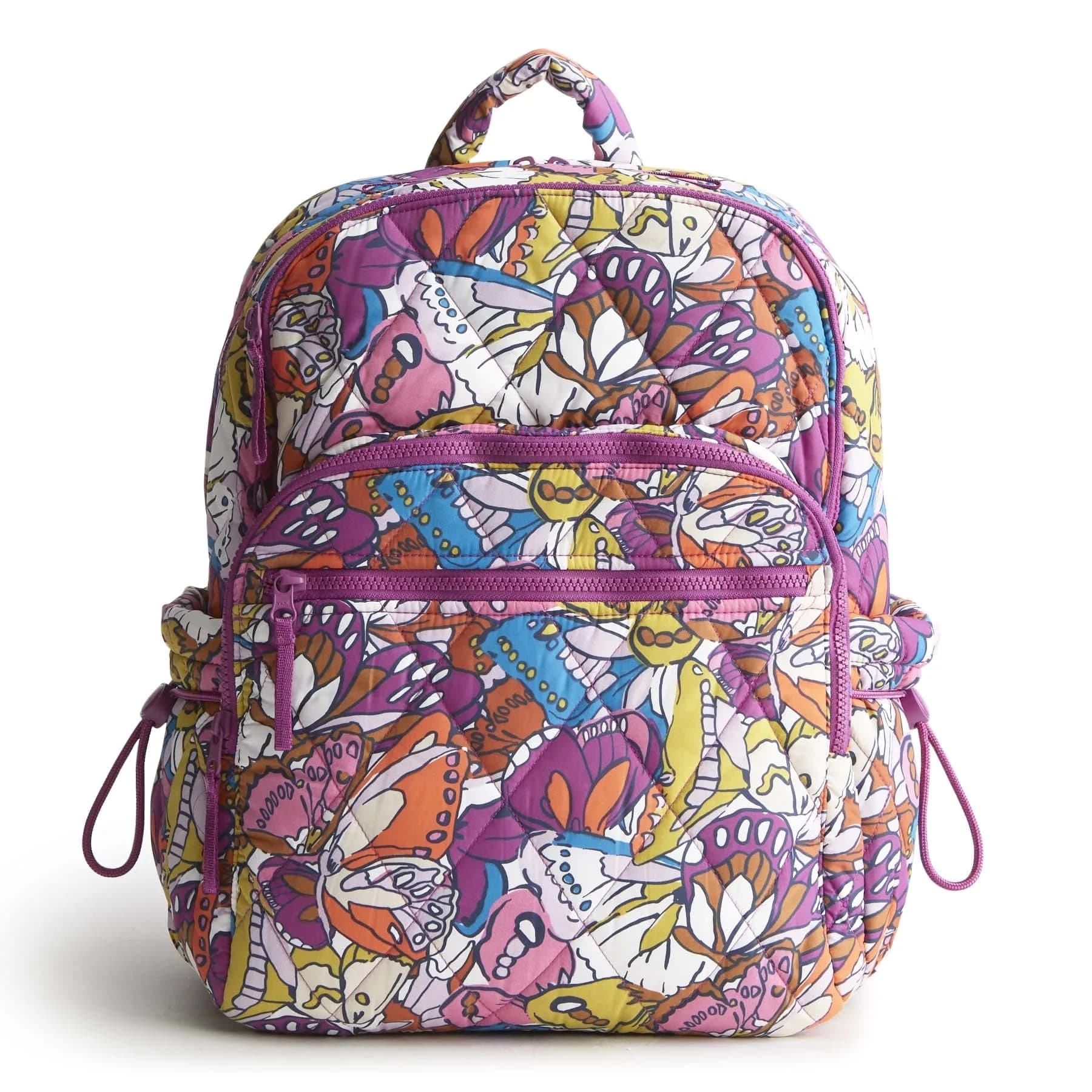 Vera Bradley Featherweight Large Bancroft Backpack | Water-Repellent, Padded Laptop Sleeve, Flutter Pattern
