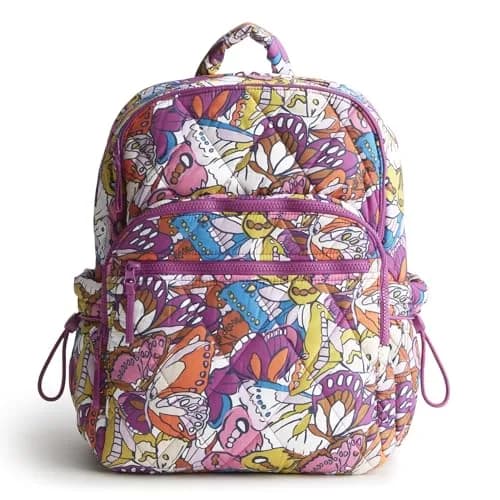 Vera Bradley Featherweight Large Bancroft Backpack | Water-Repellent, Padded Laptop Sleeve, Flutter Pattern thumbnail 1