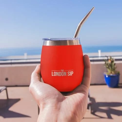 The London Sip Yerba Mate Cup and Bombilla Set, 8 oz, Stainless Steel, Modern Design, Orange thumbnail 4