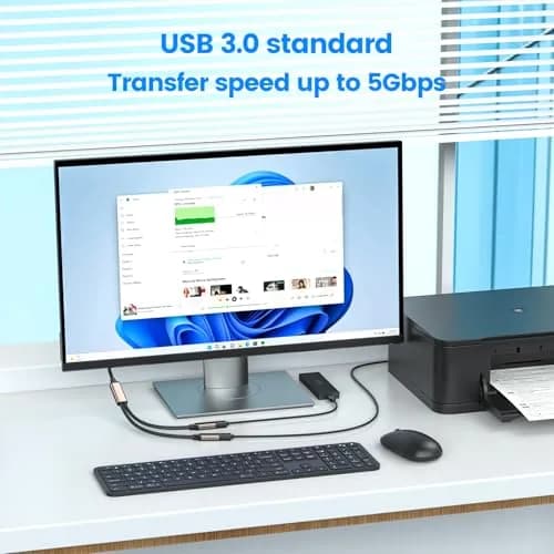 MOGOOD USB 3.0 Splitter Y Cable 25cm (9.8in) | Expands 1 USB-A to 2 Ports for Laptops & PCs thumbnail 4