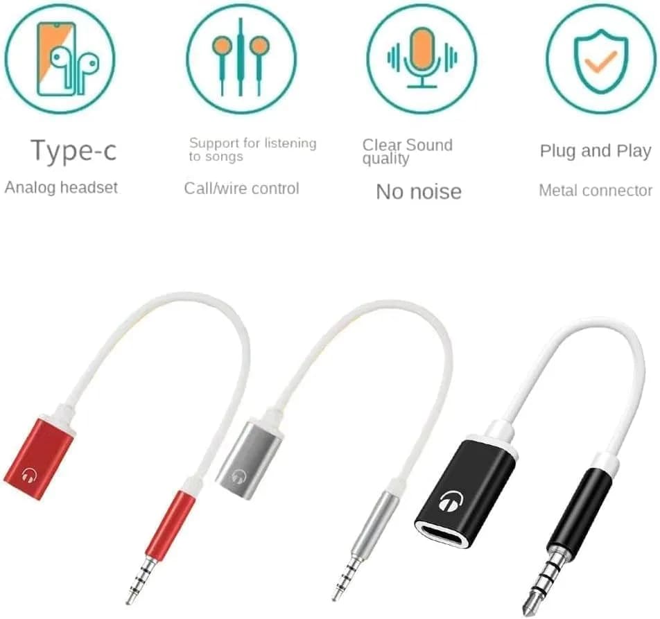 Zenarao USB-C to 3.5mm Headphone Jack Adapter Pink | Connects USB-C Devices to 3.5mm Headphones thumbnail 2