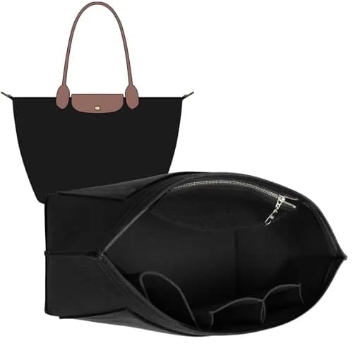 Doxo Felt Purse Organizer Insert for Longchamp Le Pliage Large Bag, Black | 27.4cm x 18.5cm x 22.1cm thumbnail 1