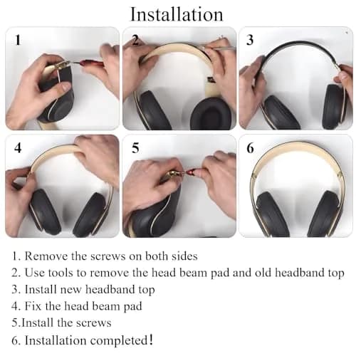 Adhiper Replacement Headband & Hinge Kit for Beats Studio Pro Headphones (Black) | Durable Metal Repair Set thumbnail 8