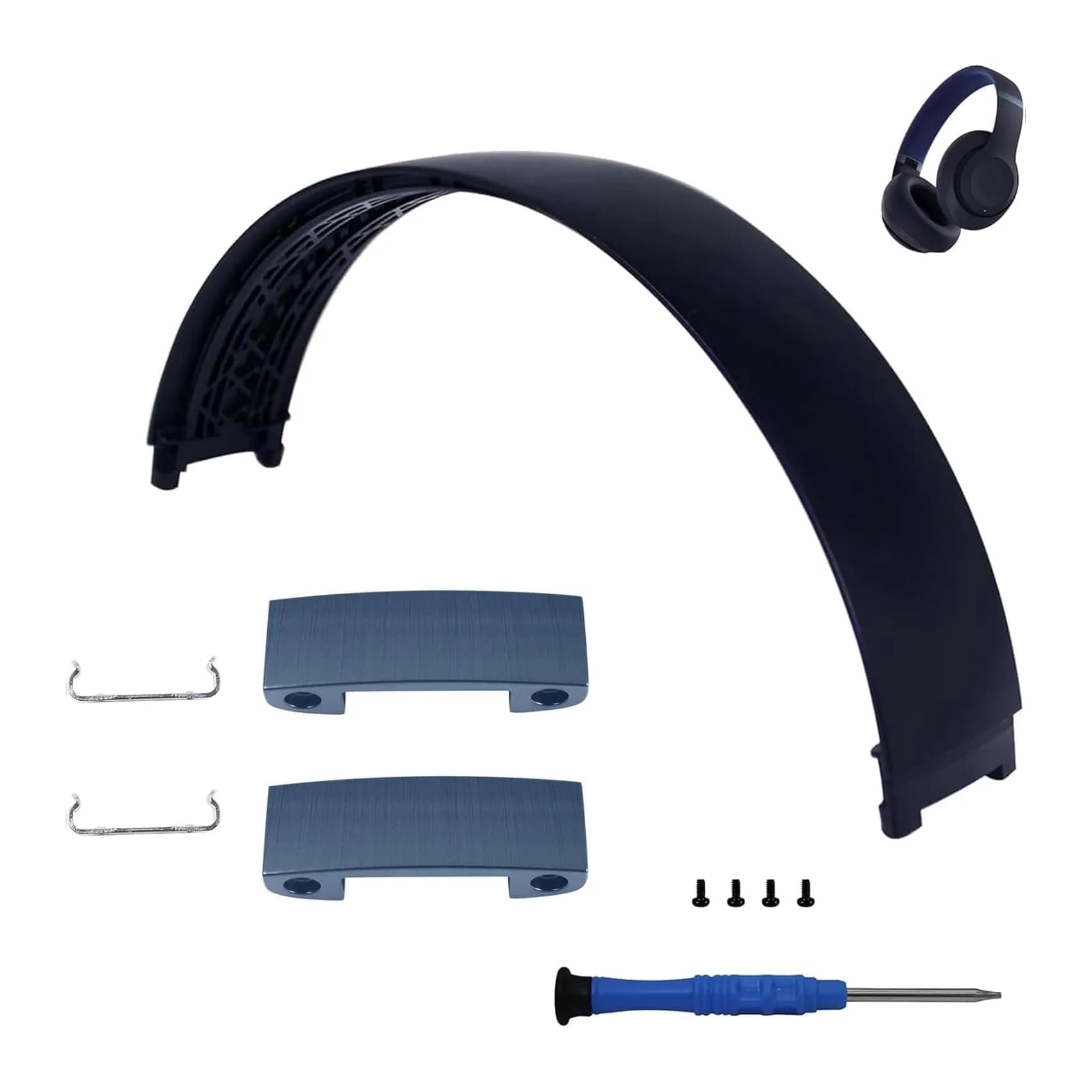 Adhiper Replacement Headband & Hinge Kit for Beats Studio Pro Headphones (Black) | Durable Metal Repair Set — Navy