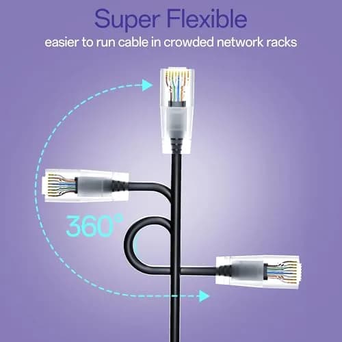 10Gsupxsel Cat6a Patch Cable 0.5ft | Slim, Pure Copper, 550MHz, Space-Saving (110 characters) thumbnail 4