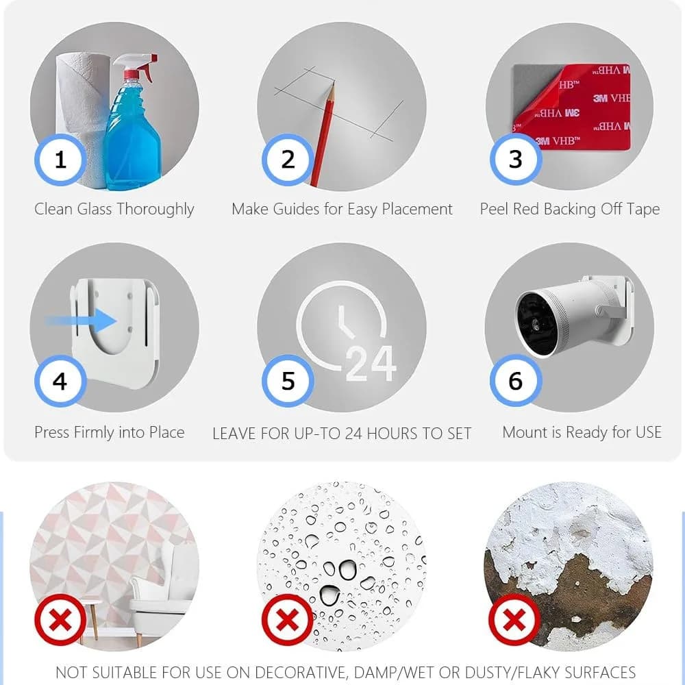 Chanvoo Drill-Free Wall Mount for Samsung Freestyle Projector & Freestyle 2 Accessories | White Steel Mount Shelf - view 6